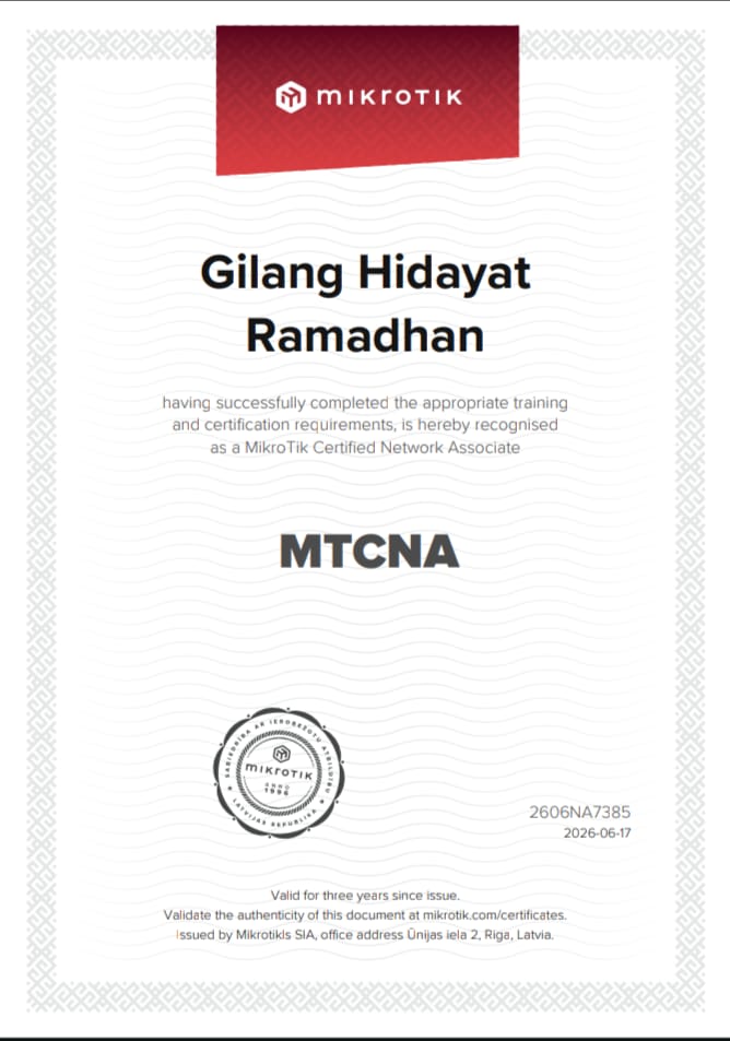 Sertifikat MTCNA